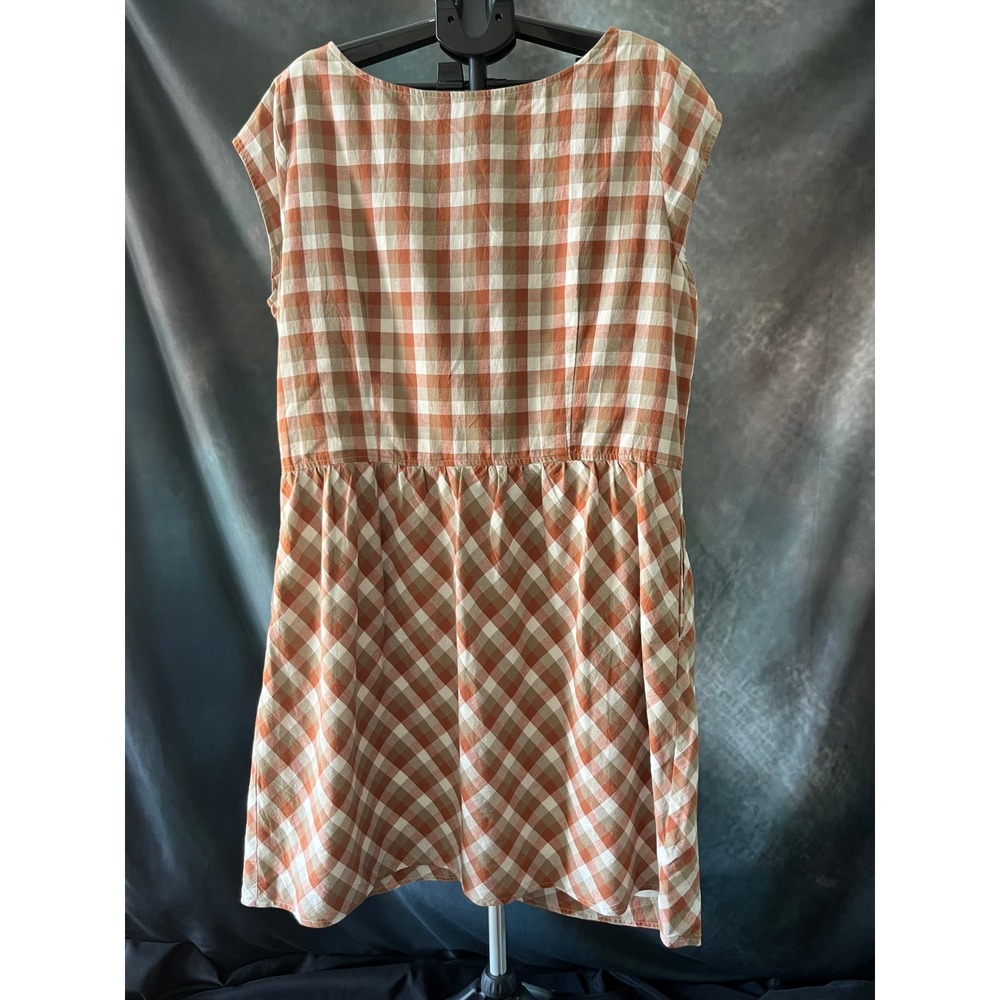 eShakti Custom Women's Brown Plaid Cotton Sleeveless Dress Casual Plus Size 22W - Picture 2 of 6